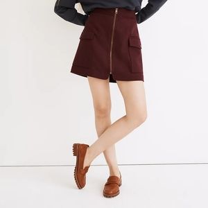 Madewell Wine (Re)sourced Zip-Front Mini Skirt
